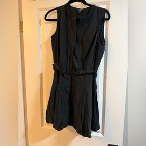 Banana Republic Black Linen Button- Up Dress
